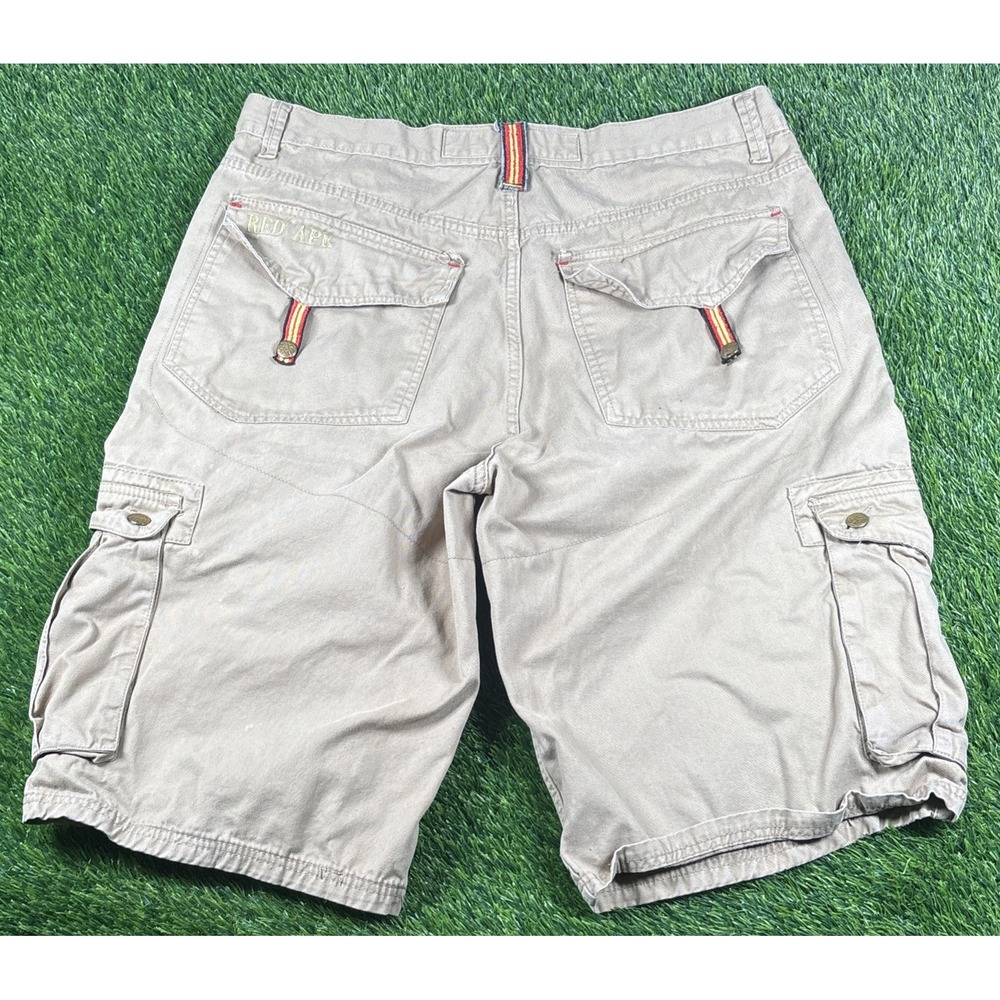 VTG Red Ape Mens Cargo Shorts Sz 40 2XL Khaki Y2K Hip Hop Baggy Skater